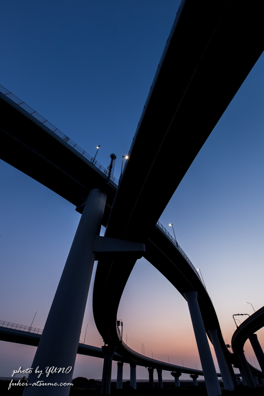 大阪・りんくうジャンクション・JCT・夜景・夜明け・日の出・早朝・一眼レフ撮影2